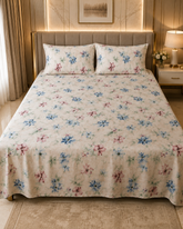 Noble | King Size Bedsheet | Off White | 500 TC | 100% Cotton | 2 Pillow Covers