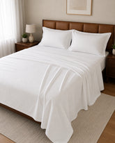 Apex | King Size Bedsheet | Snow White | 500 TC | 100% Cotton | 2 Pillow Covers
