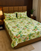 Grandeur | King Size Bedsheet | Jade Green | 500 TC | 100% Cotton | 2 Pillow Covers