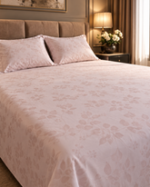 Curated | King Size Bedsheet | Pink Champagne | 1000 TC | 100% Cotton | 2 Pillow Covers