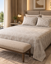 Chaste | King Size Bedsheet | Beige | 500 TC | 100% Cotton | 2 Pillow Covers