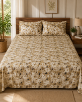 Dynasty | King Size Bedsheet | Ginger Brown | 500 TC | 100% Cotton | 2 Pillow Covers
