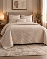 Chateau | King Size Bedsheet | Beige | 500 TC | 100% Cotton | 2 Pillow Covers