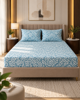 Insignia | King Size Bedsheet | Powder Blue | 700 TC | 100% Cotton | 2 Pillow Covers