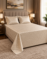 Legacy | King Size Bedsheet | Off White | 700 TC | 100% Cotton | 2 Pillow Covers