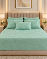 Sanctum | King Size Bedsheet | Sea Green | 1000 TC | 100% Cotton | 2 Pillow Covers