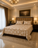 Majesty | King Size Bedsheet | Fawn & Caramel | 500 TC | 100% Cotton | 2 Pillow Covers