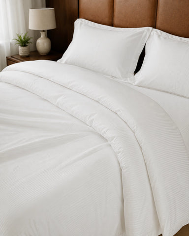 Apex | King Size Bedsheet | Snow White | 500 TC | 100% Cotton | 2 Pillow Covers
