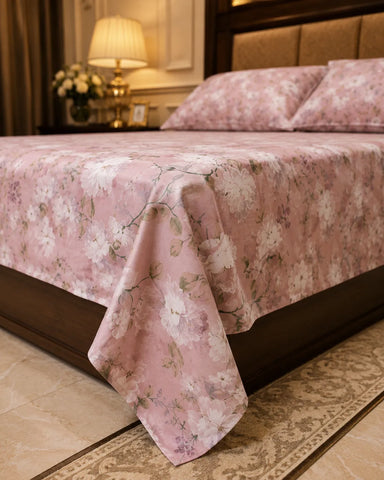 Imperial | King Size Bedsheet | Blush Pink | 500 TC | 100% Cotton | 2 Pillow Covers