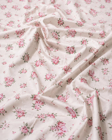 Manor | King Size Bedsheet | Off White & Rose Pink | 500 TC | 100% Cotton | 2 Pillow Covers