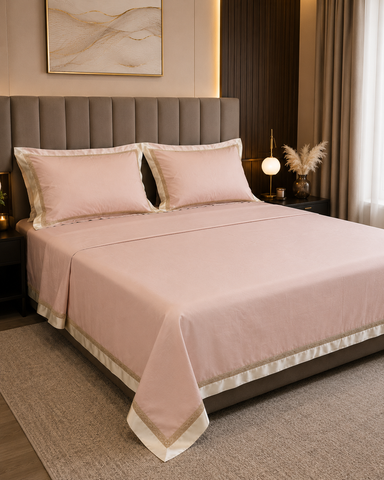 Baron | King Size Bedsheet | French Beige | 1000 TC | 100% Cotton | 2 Pillow Covers