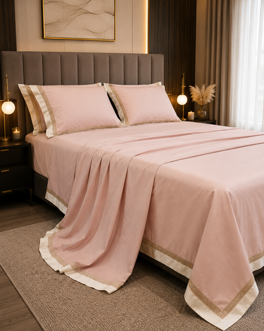 Baron | King Size Bedsheet | French Beige | 1000 TC | 100% Cotton | 2 Pillow Covers