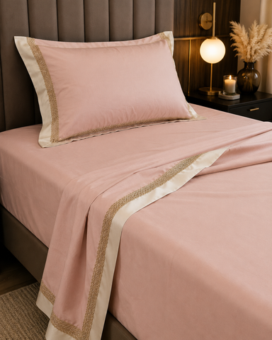 Baron | King Size Bedsheet | French Beige | 1000 TC | 100% Cotton | 2 Pillow Covers