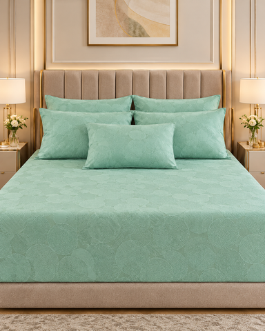 Sanctum | King Size Bedsheet | Sea Green | 1000 TC | 100% Cotton | 2 Pillow Covers