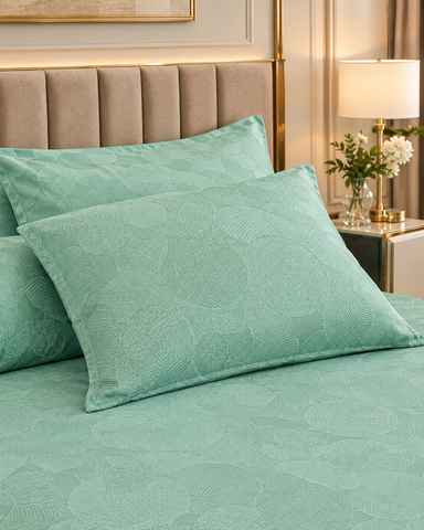 Sanctum | King Size Bedsheet | Sea Green | 1000 TC | 100% Cotton | 2 Pillow Covers