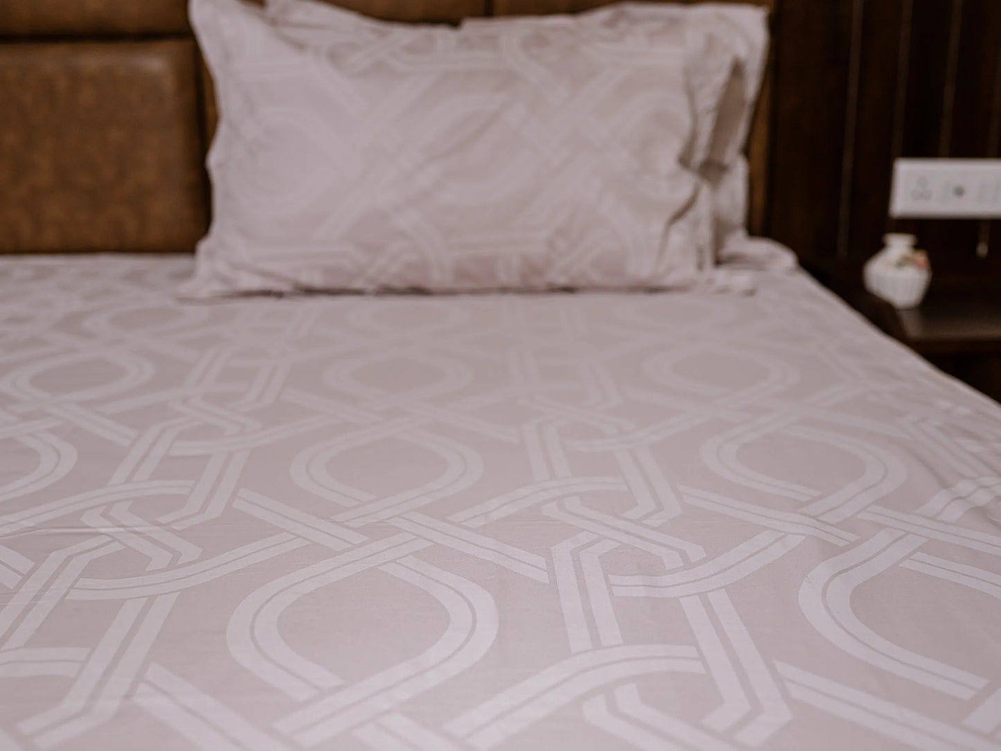 Pristine elegant minimalist luxury bedding in tightly woven organic cotton