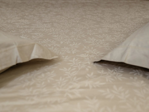 Svelte premium grey linen bedsheet with soft pillows, refined jacquard detailing, and silky-smooth luxury bedroom appeal